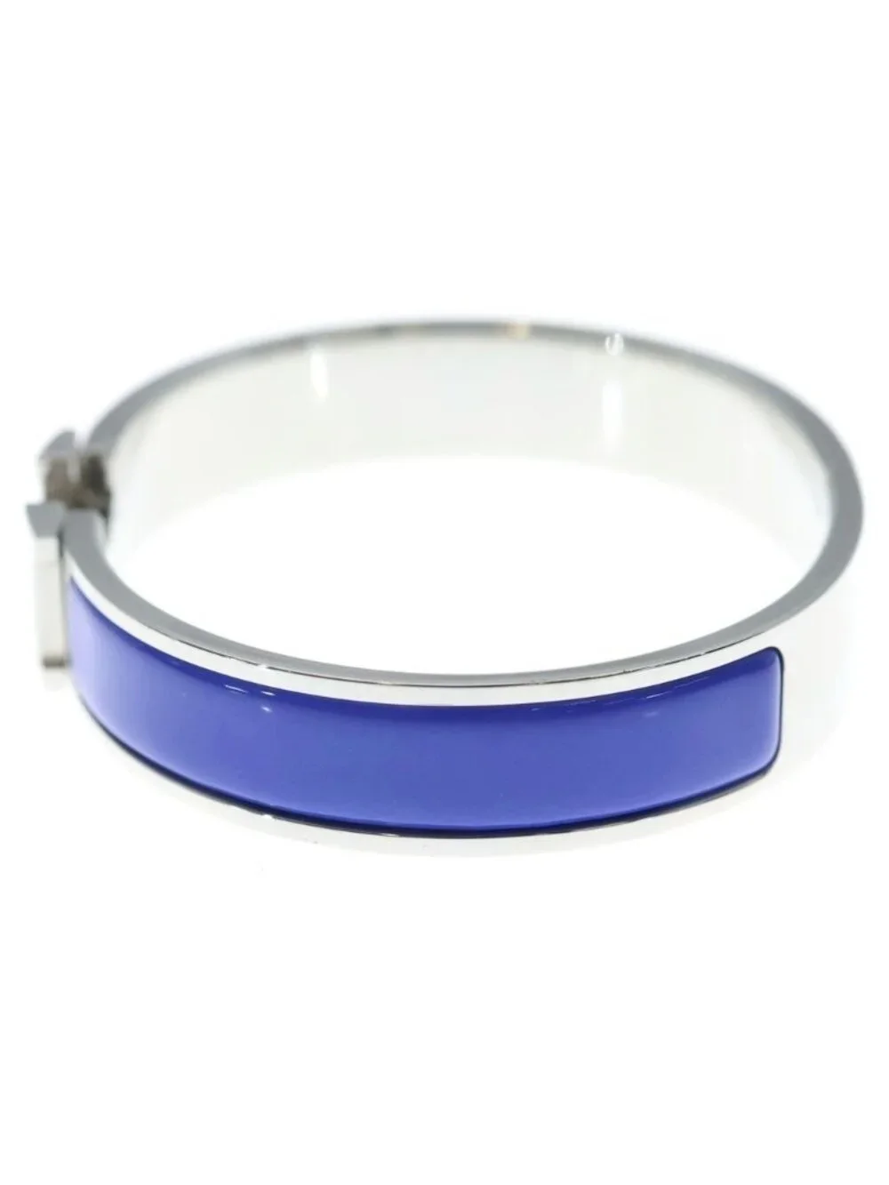 Hermes Clic Enamel P Buckle Bracelet Blue